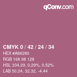 颜色代码: CMYK 0 / 42 / 24 / 34 | qconv.com