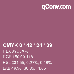 颜色代码: CMYK 0 / 42 / 24 / 39 | qconv.com