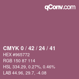 カラーコード: CMYK 0 / 42 / 24 / 41 | qconv.com