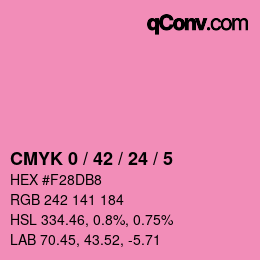 カラーコード: CMYK 0 / 42 / 24 / 5 | qconv.com