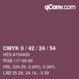 Color code: CMYK 0 / 42 / 24 / 54 | qconv.com