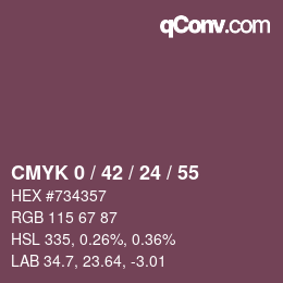 Color code: CMYK 0 / 42 / 24 / 55 | qconv.com