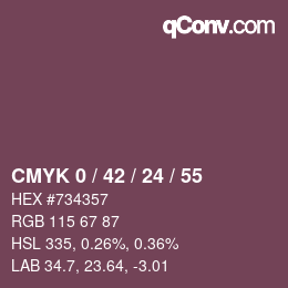 カラーコード: CMYK 0 / 42 / 24 / 55 | qconv.com