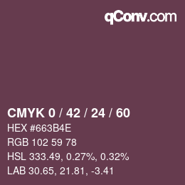 カラーコード: CMYK 0 / 42 / 24 / 60 | qconv.com