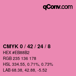 カラーコード: CMYK 0 / 42 / 24 / 8 | qconv.com
