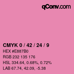 颜色代码: CMYK 0 / 42 / 24 / 9 | qconv.com