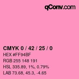 Code couleur: CMYK 0 / 42 / 25 / 0 | qconv.com