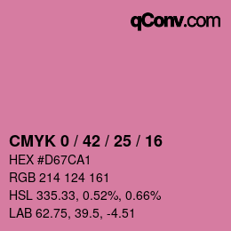 カラーコード: CMYK 0 / 42 / 25 / 16 | qconv.com