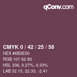 Farbcode: CMYK 0 / 42 / 25 / 58 | qconv.com