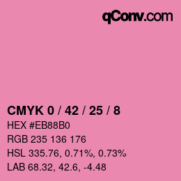 カラーコード: CMYK 0 / 42 / 25 / 8 | qconv.com