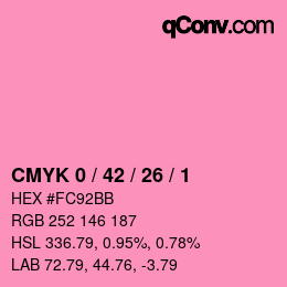 カラーコード: CMYK 0 / 42 / 26 / 1 | qconv.com