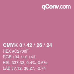 颜色代码: CMYK 0 / 42 / 26 / 24 | qconv.com