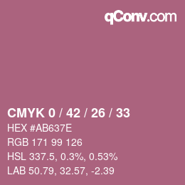 Color code: CMYK 0 / 42 / 26 / 33 | qconv.com