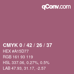 カラーコード: CMYK 0 / 42 / 26 / 37 | qconv.com