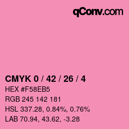 カラーコード: CMYK 0 / 42 / 26 / 4 | qconv.com
