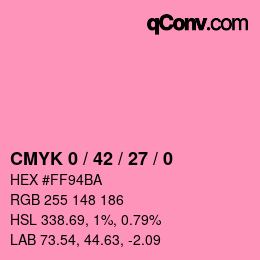カラーコード: CMYK 0 / 42 / 27 / 0 | qconv.com
