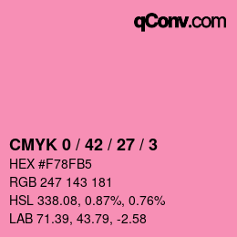 カラーコード: CMYK 0 / 42 / 27 / 3 | qconv.com