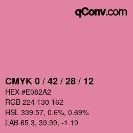 カラーコード: CMYK 0 / 42 / 28 / 12 | qconv.com
