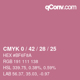 Código de color: CMYK 0 / 42 / 28 / 25 | qconv.com
