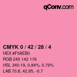 カラーコード: CMYK 0 / 42 / 28 / 4 | qconv.com