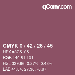 カラーコード: CMYK 0 / 42 / 28 / 45 | qconv.com