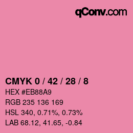 カラーコード: CMYK 0 / 42 / 28 / 8 | qconv.com