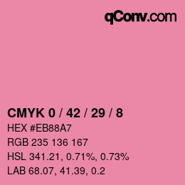 カラーコード: CMYK 0 / 42 / 29 / 8 | qconv.com