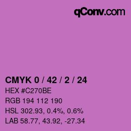 カラーコード: CMYK 0 / 42 / 2 / 24 | qconv.com