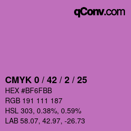 カラーコード: CMYK 0 / 42 / 2 / 25 | qconv.com