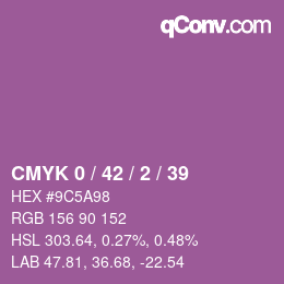 Farbcode: CMYK 0 / 42 / 2 / 39 | qconv.com