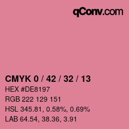 カラーコード: CMYK 0 / 42 / 32 / 13 | qconv.com