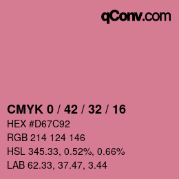 颜色代码: CMYK 0 / 42 / 32 / 16 | qconv.com