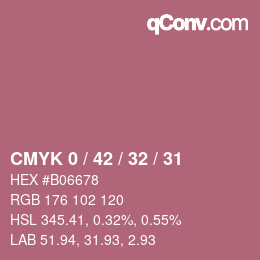 カラーコード: CMYK 0 / 42 / 32 / 31 | qconv.com
