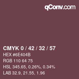 カラーコード: CMYK 0 / 42 / 32 / 57 | qconv.com