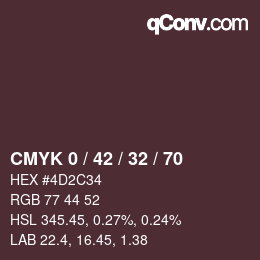 Color code: CMYK 0 / 42 / 32 / 70 | qconv.com