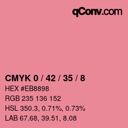カラーコード: CMYK 0 / 42 / 35 / 8 | qconv.com