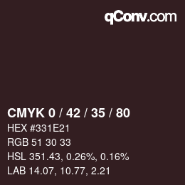 颜色代码: CMYK 0 / 42 / 35 / 80 | qconv.com