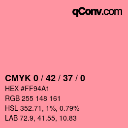 カラーコード: CMYK 0 / 42 / 37 / 0 | qconv.com