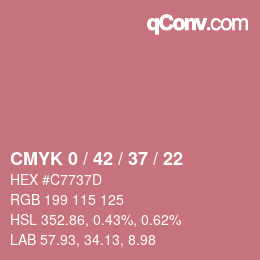 カラーコード: CMYK 0 / 42 / 37 / 22 | qconv.com