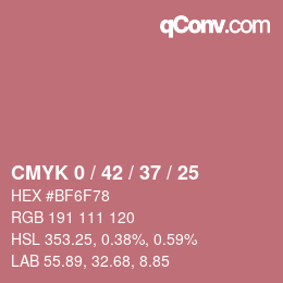 Farbcode: CMYK 0 / 42 / 37 / 25 | qconv.com