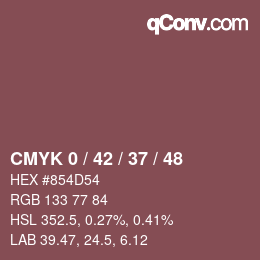 カラーコード: CMYK 0 / 42 / 37 / 48 | qconv.com