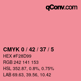 カラーコード: CMYK 0 / 42 / 37 / 5 | qconv.com