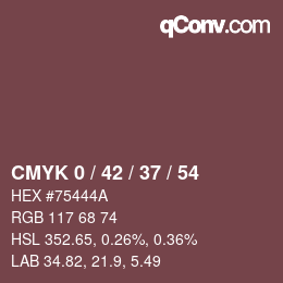 Color code: CMYK 0 / 42 / 37 / 54 | qconv.com