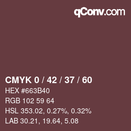 颜色代码: CMYK 0 / 42 / 37 / 60 | qconv.com