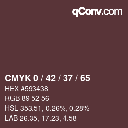 Color code: CMYK 0 / 42 / 37 / 65 | qconv.com