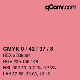 カラーコード: CMYK 0 / 42 / 37 / 8 | qconv.com