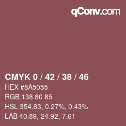 Color code: CMYK 0 / 42 / 38 / 46 | qconv.com