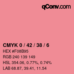 Color code: CMYK 0 / 42 / 38 / 6 | qconv.com