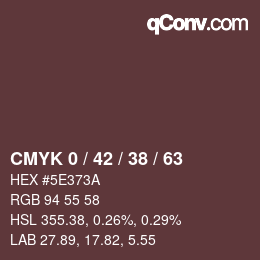 Color code: CMYK 0 / 42 / 38 / 63 | qconv.com