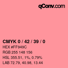 カラーコード: CMYK 0 / 42 / 39 / 0 | qconv.com